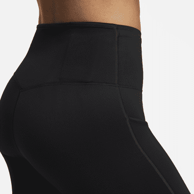 Shorts da ciclista 20 cm a vita alta con tasche e sostegno elevato Nike Go – Donna