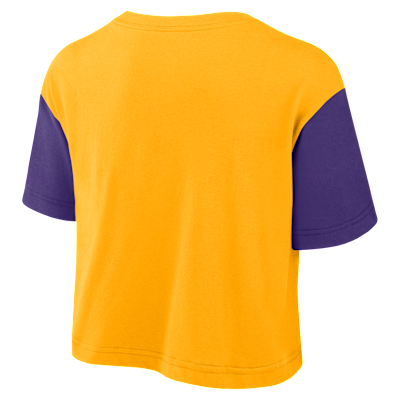 LSU Script Women's Nike Dri-FIT College Cropped T-Shirt