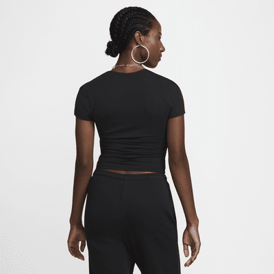 Haut à manches courtes et col carré Nike Sportswear Chill Knit pour femme