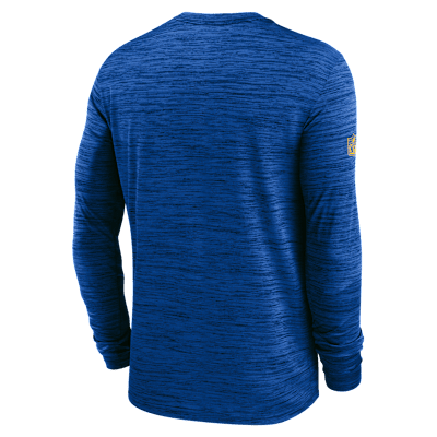 Los Angeles Rams Sideline Team Issue Velocity Men's Nike Dri-FIT NFL Long-Sleeve T-Shirt