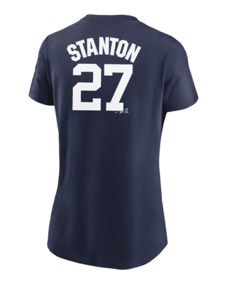 Youth New York Yankees Giancarlo Stanton Majestic Navy Fashion Official  Cool Base Player Jersey