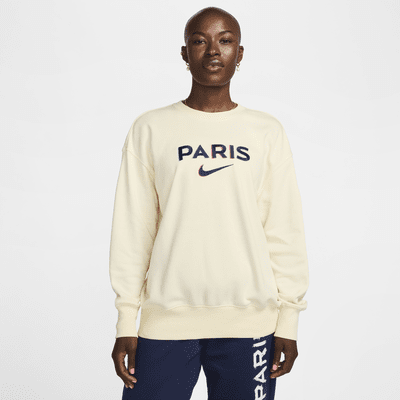 Sweat oversize à col ras-du-cou Nike Football Paris Saint-Germain Phoenix Fleece pour femme