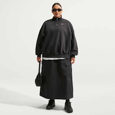Sudadera extraoversized con cierre de 1/4 (talla grande) para mujer Nike Sportswear Phoenix Fleece