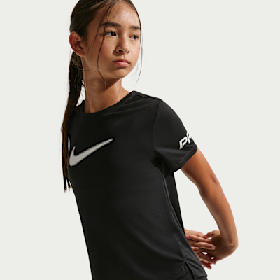 Playera de entrenamiento de manga corta Dri-FIT para niña talla grande Nike Pro