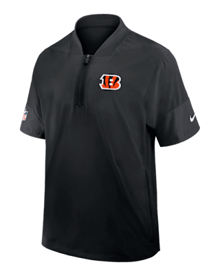 Мужская куртка Cincinnati Bengals Sideline Coach Nike NFL 1/2-Zip Short-Sleeve