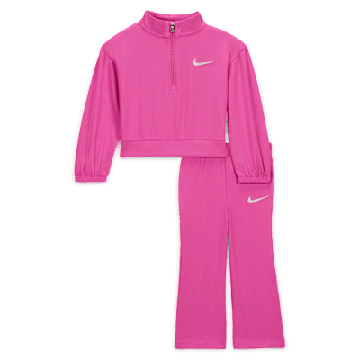 Nike Game, Swoosh, Match! Baby Quarter-Zip Ribbed Top and Leggings Set