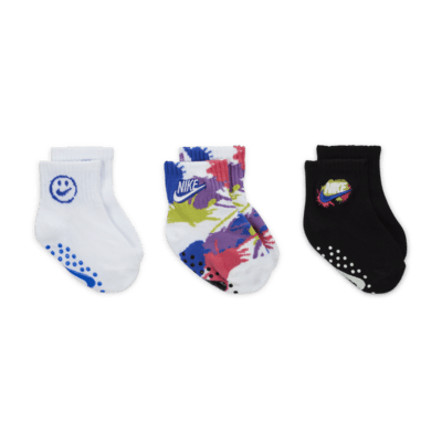 Nike Express Yourself Baby (0-6M) Gripper Socks (3 Pairs)