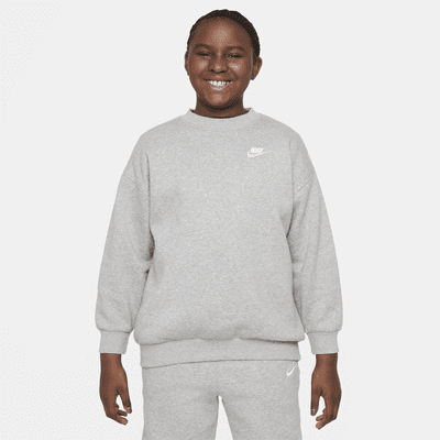 Nike Sportswear Club Fleece Big Kids' (Girls') Oversized Sweatshirt (Extended Size)