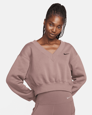 Женские Nike Sportswear Phoenix Fleece Cropped V-Neck Top
