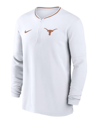 Мужские  Texas Longhorns Sideline Coach Nike Dri-FIT College 1/2-Zip Long-Sleeve Top