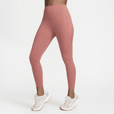 Damskie legginsy 7/8 z wysokim stanem i kieszeniami zapewniające średnie wsparcie Nike Universa