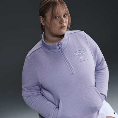 Nike Sportswear Club Fleece Women's Mock-Neck 1/2-Zip Graphic Top (Plus Size)