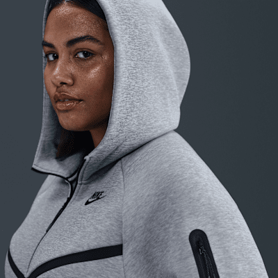 Nike Sportswear Tech Fleece Windrunner hosszú cipzáras, kapucnis női pulóver (plus size)