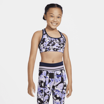 Sujetador deportivo con estampado reversible para niña talla grande Nike  Swoosh. Nike MX