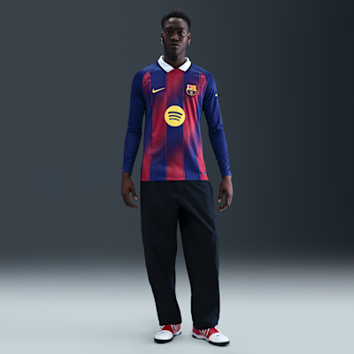 FC Barcelona 2025/26 Stadium Home Men's Nike Dri-FIT Soccer Replica Long-Sleeve Jersey