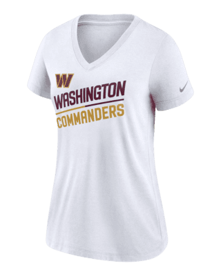 Camiseta Nike Washington Commanders Lock Up Tri-Blend con cuello en V para  mujer en color