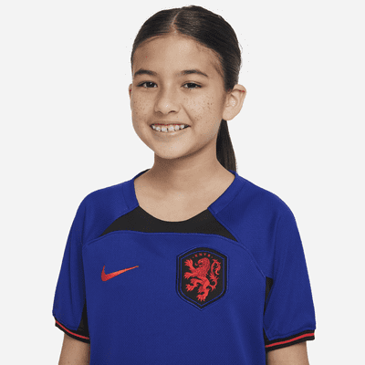 Jersey de fútbol Nike Dri-FIT de Países Bajos visitante 2022/23 Stadium para niños talla grande