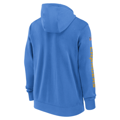 Los Angeles Chargers Sideline Team Issue Club Men's Nike Full Zip Hoodie