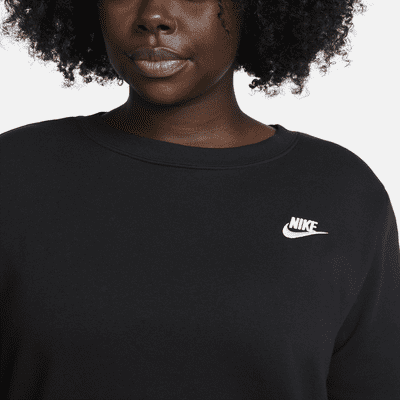 Sudadera Nike Sportswear Club Fleece con cuello redondo para mujer (talla grande)