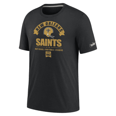 Nike New Orleans Saints Black Historic Tri-Blend Short Sleeve