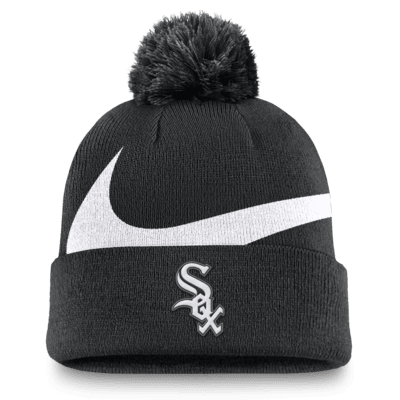 Gorro con dobladillo y pompón Nike de la MLB para hombre Chicago White Sox Peak