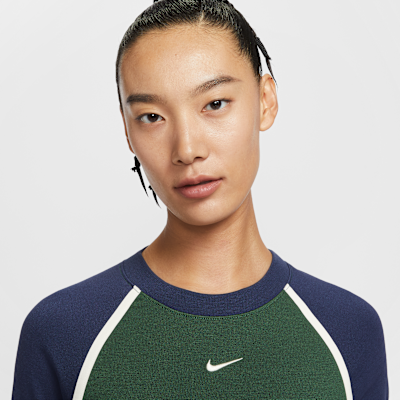 나이키 스포츠웨어 여성 타이트 긴팔 크롭 탑