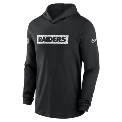 Playera de manga larga con gorro Nike Dri-FIT de la NFL para hombre Las Vegas Raiders Sideline