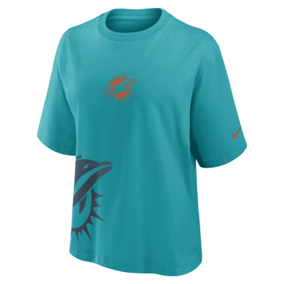 Playera Nike de la NFL para mujer Miami Dolphins Boxy