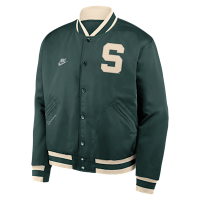 Michigan State Legacy Men's Nike College Full-Snap Bomber Jacket