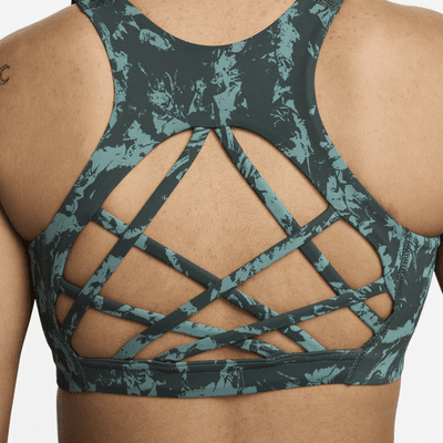 Bra deportivo estampado de media sujeción con forro ligero para mujer Nike One Strappy Back