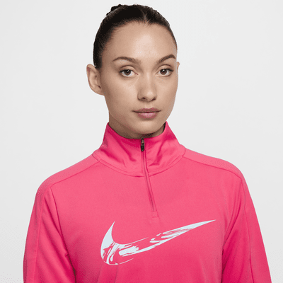 Nike Swoosh Dri-FIT hardlooptussenlaag met korte rits voor dames