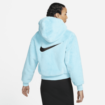 nike pink fur jacket