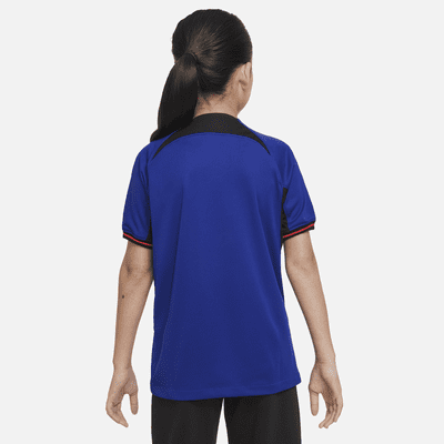 Jersey de fútbol Nike Dri-FIT de Países Bajos visitante 2022/23 Stadium para niños talla grande