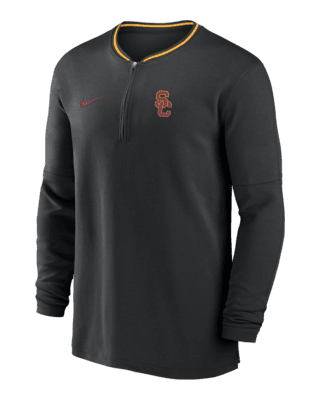 Мужские  USC Trojans Sideline Coach Nike Dri-FIT College 1/2-Zip Long-Sleeve Top