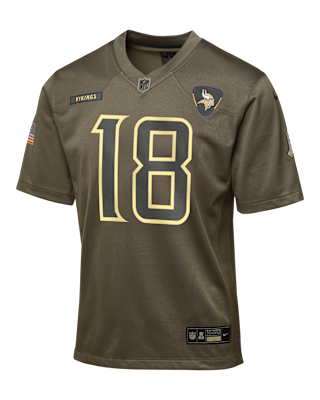 Детские джерси Justin Jefferson Minnesota Vikings Salute to Service Big Kids’ Nike NFL Game Jersey