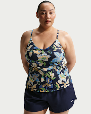 Женские  Nike Swim V-Neck Tankini (Plus Size)