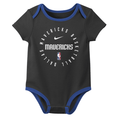 Conjunto de bodys de 3 piezas Nike de la NBA para bebé Dallas Mavericks