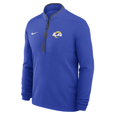 Playera de manga larga Nike Dri-FIT de la NFL de medio cierre para hombre Los Angeles Rams Logo Victory