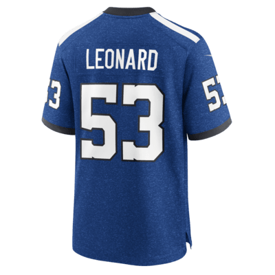 Jersey de fútbol americano Nike de la NFL Game para hombre Shaquille Leonard Indianapolis Colts