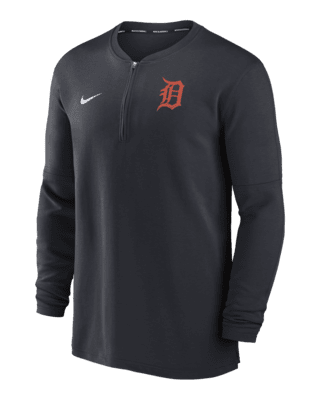 Мужские  Detroit Tigers Authentic Collection Game Time Nike Dri-FIT MLB 1/2-Zip Long-Sleeve Top