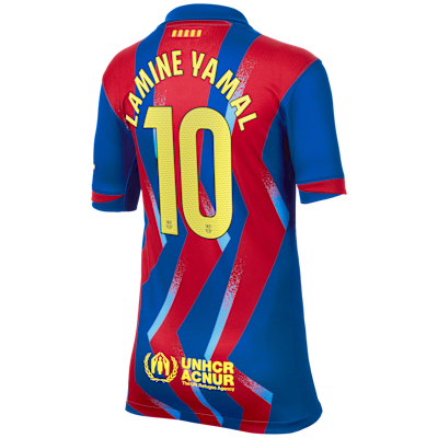 Lamine Yamal Barcelona 2025/26 Stadium Fourth Big Kids' Nike Dri-FIT Soccer Jersey
