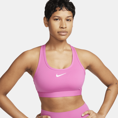 Women's Nike Swoosh Medium Support Sports Bra – RED/RED/WHITE – CSC
