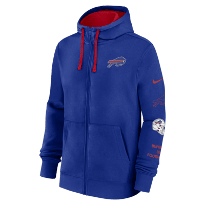 Sudadera con gorro Nike de la NFL de cierre completo para hombre Buffalo Bills Club