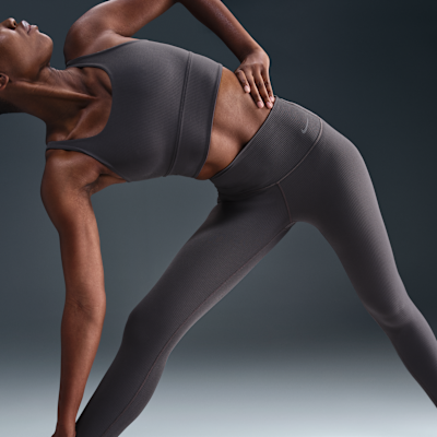 Leggings Nike Zenvy Rib i 7/8-längd med hög midja för kvinnor