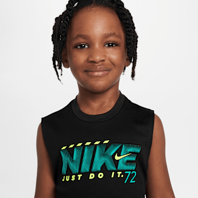Conjunto de shorts de 2 piezas con estampado Rhythm para niños talla pequeña Nike Dri-FIT