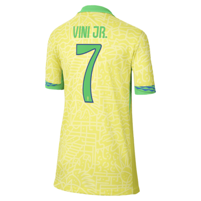 Vini Jr. Brazil National Team 2024 Stadium Away Big Kids' Nike Dri-FIT Soccer Jersey