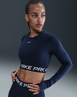 Женские  Nike Pro Dri-FIT Cropped Long-Sleeve Top