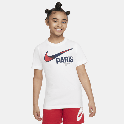 Paris Saint-Germain Swoosh Older Kids' Nike Football T-Shirt