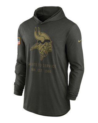 Мужские  Minnesota Vikings Salute to Service Sideline Men’s Nike Dri-FIT NFL Long-Sleeve Hooded Top