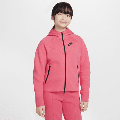 Rozpinana bluza z kapturem dla dużych dzieci (dziewcząt) Nike Sportswear Tech Fleece